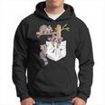 Racoon Lover Camicia Carina Racoon Pocket Per Bambini Racoon Felpa con cappuccio