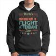 Retro Badge Worlds Best Flight Attendant Felpa con cappuccio