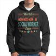 Retro Badge Worlds Best Social Worker Felpa con cappuccio