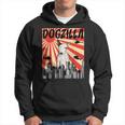 Retro Dogzilla Giapponese Bull Terrier Felpa con cappuccio