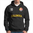 Squadra Calcio Colombia Numero 10 Bandiera Colombiano Felpa con cappuccio