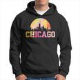 Vintage Con Skyline Di Chicago City Illinois Idea Regalo Felpa con cappuccio