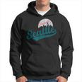 Vintage Seattle Skyline Retro Gameday Baseball Hoodie