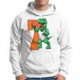 Bambino Dinosauro Basket 7 Anniecchio Ragazzo 7° Compleanno Dino Felpa con cappuccio