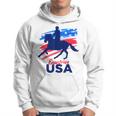 Bandiera Americana Della Squadra Di Supporto Per Cavalieri Equestri Felpa con cappuccio