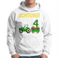 Children's 4Th Birthday Achtung Ich Bin Schon 4 Jahre Tractor Tractor Kapuzenpullover