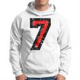 Numero 7 Rosso E Nero Retro Felpa con cappuccio
