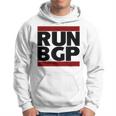 Run Bgp Network Engineer Geeky Nerd Gray Kapuzenpullover