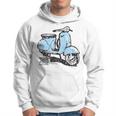 Scooter Classico Piaggioo Dall'italia Blu Distressed Felpa con cappuccio