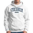 Stoccolma Svezia College University Style Navy Felpa con cappuccio