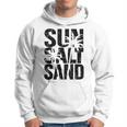 Sun Salt Sand Sommer Retro Fröhlich Urlaub Palm Tree Gray Kapuzenpullover