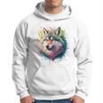 Wolf Herren Damen Bunt Aquarell Wolf Kapuzenpullover