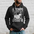 Batterista Il Tempo Lo Decido Io Drummer Divertente Batteria Felpa con cappuccio Regalos para él