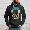 Cat Daddy Sunset Retro Fathers Day Pet Owner Dad Papa Men Felpa con cappuccio Regalos para él