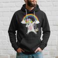 Dabbing Unicorno Camicia Carino Unicorno Dab Danza Con Arcobaleno Felpa con cappuccio Regalos para él