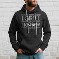 Fun I Grill And Know Things Meat Lover Barbecue Dad Felpa con cappuccio Regalos para él