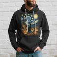 Halloween Van Gogh Starry Night Black Cat Pumpkins Hoodie Gifts for Him