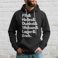 Pils Helles Dunkel Weizen Lager & Bock Biersorten Bier Trink Kapuzenpullover Geschenke für Ihn