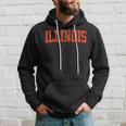 Retro Illinois Il Souvenir Vintage Illinois Orange Throwback Hoodie Gifts for Him