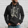 Skeleton Playing Guitar Graphic Rock And Roll Band Rock On Hoodie Gifts for Him