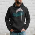 Vintage Seattle Skyline Retro Gameday Baseball Hoodie Gifts for Him