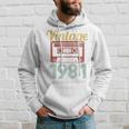 40 Compleanno 40 Anni Regalointage 1981 Maglia A Manica Felpa con cappuccio Regalos para él
