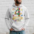 Bambino 4Rd Birthday Boy 4 Year Old Building Blocks 4Th Birthday Boy Felpa con cappuccio Regalos para él