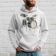 Batterie Instrument De Musique Motif Illustration Batterie Sweat à capuche Cadeaux pour lui