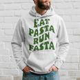 Eat Pasta Run Fasta Spaghetti Lovers Pasta Quote Kapuzenpullover Geschenke für Ihn