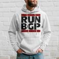 Run Bgp Network Engineer Geeky Nerd Gray Kapuzenpullover Geschenke für Ihn