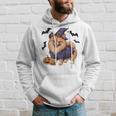 Scary Pumpkin Bat Witch Pomeranian Dog Halloween Hoodie Gifts for Him