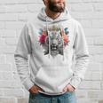 Tigre Flores Ojos Azules Animal Print Arte Tigre Sudadera Regalos para él