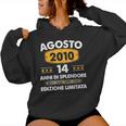 Agosto 2010 14 Anni Compleanno Ragazza Ragazzo 2010 Felpa con cappuccio da donna
