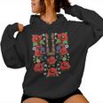 Amapolas Rojas Ucrania Lindo Floral Ucraniayshyvanka Estilo Sudadera con capucha para mujer