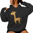Bambini Giraffa Che Disegnano Graziosi Safari Con Giraffe Felpa con cappuccio da donna