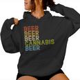 Beer Cannabis Drinking Retro Weed Marijuana 420 Stoner Felpa con cappuccio da donna