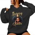 Birthday Queen Melanin Afro African American Girls Women Women Hoodie