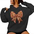 Cute Coquette Bow Game Day Basketball Mom Team Sports Women Hoodie