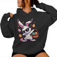 Dabbing Rabbit Pasqua Day Cute Bunny Dab Egg Hunt Ragazzi Bambini Felpa con cappuccio da donna