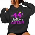Donna Birthday Queen 44 Anni Donna Compleanno Con Collo A Felpa con cappuccio da donna