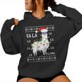 Fa La La Llama Christmas Tree Ugly Christmas Sweater Felpa con cappuccio da donna