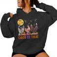 Fall Halloween Chicken Pumpkin Chick Or Treat Spooky Women Hoodie