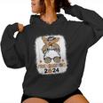 Friends Giving 2024 Thanksgiving Friendsgiving Messy Bun Women Hoodie