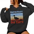 Football Slogan Hinten Kackt Die Duck Kapuzenpullover für Damen