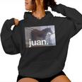Juan Meme Horse On Balcony Meme Felpa con cappuccio da donna