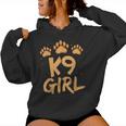 K9 Girl Trainer Handler Cane Canino Felpa con cappuccio da donna
