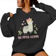 Lama No Prob-Llama Divertente Animale Scherzo Felpa con cappuccio da donna