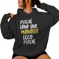 Manager Maglia Testo Divertente Mestiere Donna Ragazza Felpa con cappuccio da donna