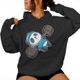 Panda Bear Gym Workout Training Bench Press Weightlifting Felpa con cappuccio da donna