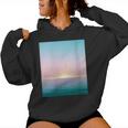 Plage De Coucher De Soleil Blue Pink Ocean Wave Sweat à capuche femme